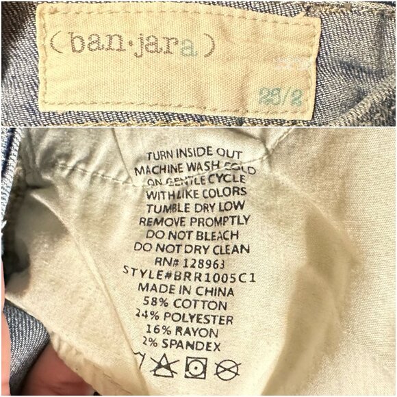 Banjara Worn Wash Ripped Distressed Ankle Jeans 25 - Picture 5 of 6